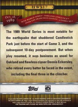 2010 Topps - History of the World Series #HWS17 Dennis Eckersley Back